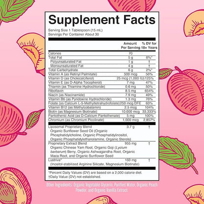 MaryRuth Organics Women's Multivitamin Lustriva Hair Growth Liposomal | Biotin | Vitamin D, B | Clinically Tested for Thicker Hair, Fine Lines, Skin Care | Ages 18 | Hair Vitamins | 15 Fl Oz