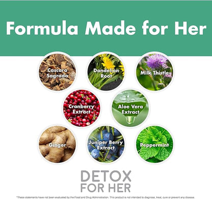 Detox for Her 30 Day Detox Cleanse Formula That Supports Healthy Digestion Function, Promotes Detoxification, & Balances from Within*