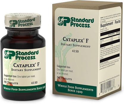 Standard Process Cataplex F - Whole Food Supplement, Thyroid Support, Metabolism, Skin Health, and Hair Health with Vitamin B6, Iodine, Flaxseed Oil - 90 Tablets