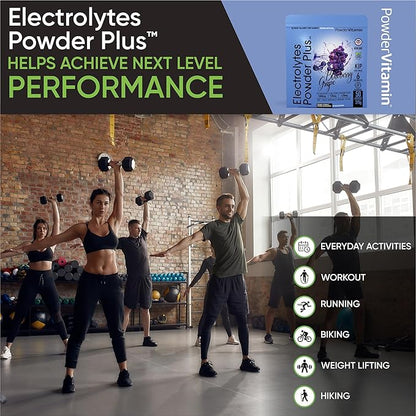 Electrolytes Powder Plus (50 Servings), 0 Calorie Keto, 0 Sugar, No Maltodextrin,1000mg Potassium,120mg Calcium,120mg Magnesium, Hydration Powder (50 Servings, Blueberry Grape)