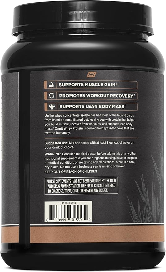 ONNIT Grass Fed Whey Isolate Protein - Mexican Chocolate (30 Servings)
