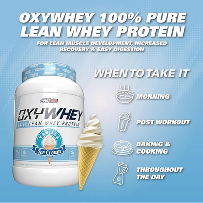 EHP Labs OxyWhey Whey Protein Isolate Powder - 25g of Whey Isolate Protein Powder, Meal Replacement Shake, Sugar Free Protein Powder - 25 Serves (Vanilla Ice Cream)