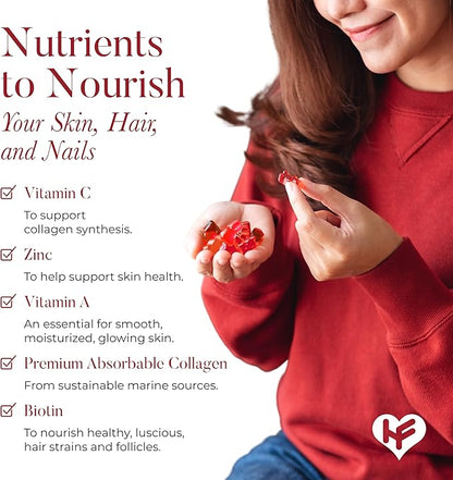 Rejuvenate Vitamin and Mineral Gummy Supplement - Collagen Gummies + Vitamins, Biotin, and Zinc - Anti Aging Beauty & Skin Supplement Clinically-Studied & Physician Formulated - 60 Count