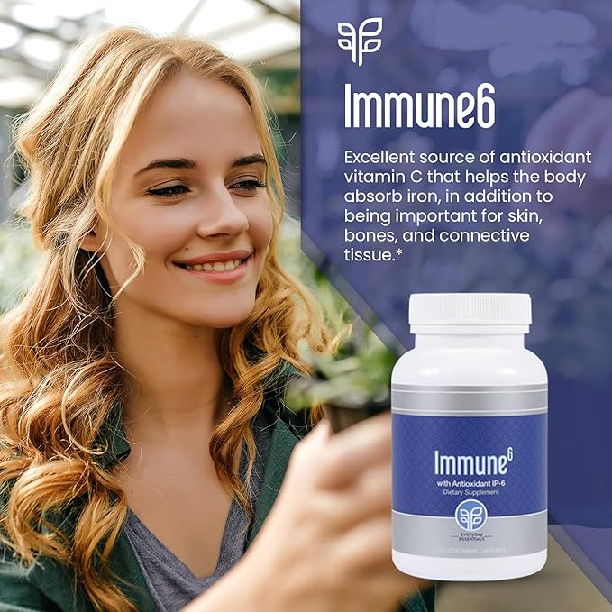 PURE Immune6 120 Capsules - Immune Support Supplement with Antioxidant Inositol Hexaphosphate IP6, Selenium Supplement + Iron with Vitamin C and D3. Boost Immunity with Our Multi Vitamin.