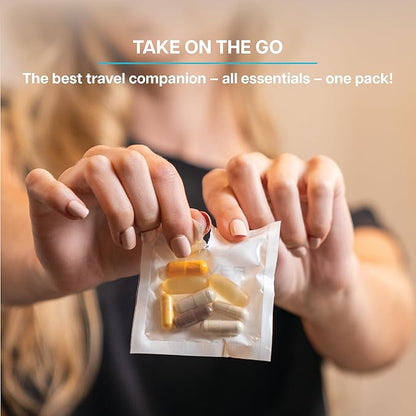 Revive MD Essential Vitamin Packs for Women & Men, Vitamins Pack Daily Nutrient Supplement - Travel-Friendly Multivitamin Packets with Arjuna & Turmeric Extract Support Heart, Joint, & Organ Health