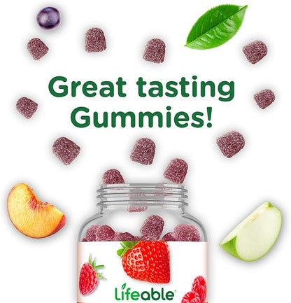 Lifeable Zinc Gummies | 50mg | Great Tasting Natural Flavor Zinc Vitamins | Gluten Free, Vegetarian, GMO-Free Zinc Chewable | for Immune Support | 90 Gummies