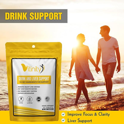 Anti Drink Support Supplement-15+Key Ingredients for Craving Support,Liver Health,Kudzu, Milk Thistle,Holy Basil,DHM,All Natural Cleanse,Gradual Reduction,Nutrient Replenisher Tablets(60 Days)