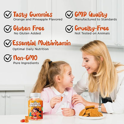 Height Growth Vitamins Supplement Gummies - Grow Taller for Teens Kids Boys Girls - Natural Height Increaser Maximizer Multivitamin