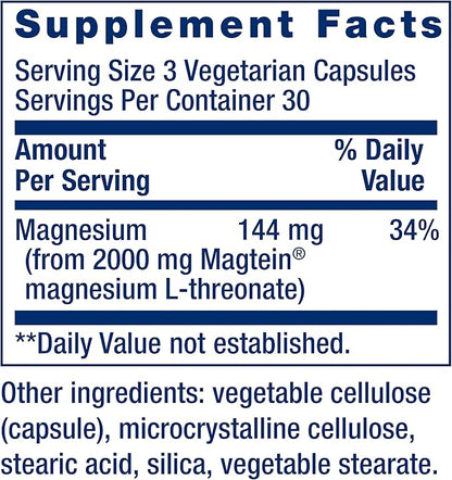 Life Extension Neuro-mag Magnesium L-threonate, Magnesium L-threonate, Brain Health, Memory & Attention, Gluten Free, Vegetarian, Non-GMO, 90 Vegetarian Capsules (Pack of 2)