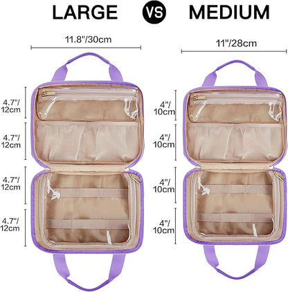 Leudes Travel Pill Bottle Organizer,Medicine Organizer and Storage,Home Medication Bag, Cases,Carrier for Pills,Vitamin,Fish Oil,Supplements for Women and Men (Medium, Purple)