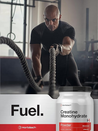 Horbäach Creatine Monohydrate Powder | 2.2lbs (35.2 oz) | Micronized and Unflavored | Vegetarian, Non-GMO, and Gluten Free Supplement