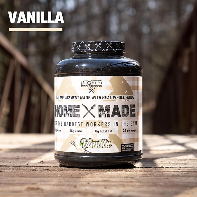Axe & Sledge Supplements Home Made Whole-Foods-Based Meal Replacement Powder, 25 Servings (Pack of 1) (Vanilla)