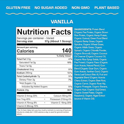 Amazing Grass Organic Plant Protein Blend: Vegan Protein Powder, New Protein Superfood Formula, All-In-One Nutrition Shake with Beet Root, Pure Vanilla, 11 Servings