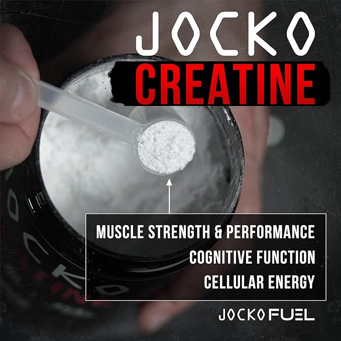 Jocko Fuel Creatine Monohydrate Powder - Creatine for Men & Women, Supplement for Athletic Performance & Muscle Health, 90 Servings 16 oz (Unflavored) (16 OZ JAR)
