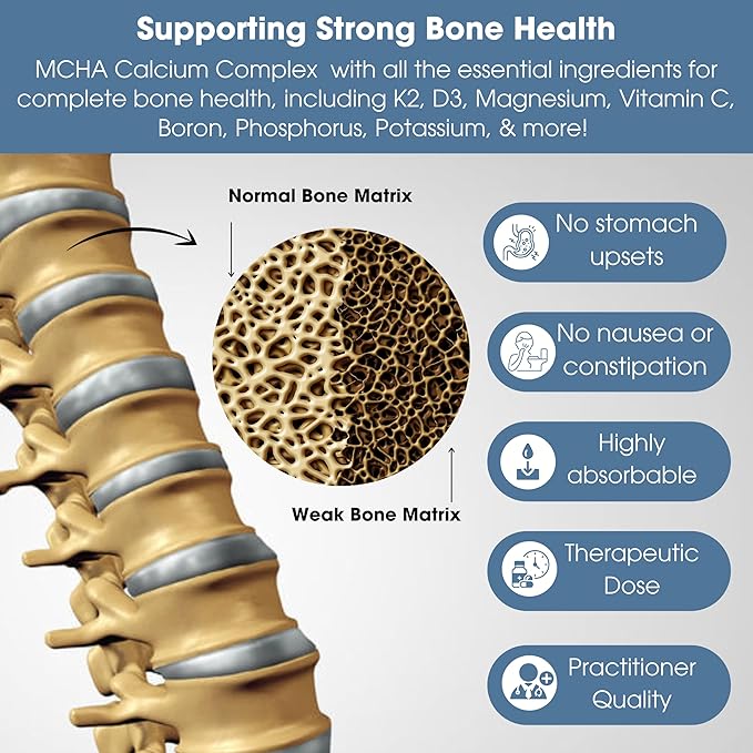 Calcium Supplement for Women & Men - Calcium Citrate & Hydroxyapatite + Vitamin D3 K2 Magnesium Zinc & More for Complete Bone Health, 180 Tablets