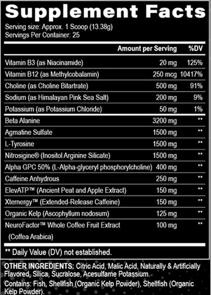 Black Magic Supply Villain High-Stim Nootropic Pre-Workout - Beta-Alanine, L-Tyrosine, & Caffeine - Pump & Focus - 25 Servings (Bombsicle)