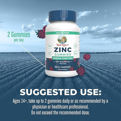 MaryRuth Organics Zinc Gummies | Zinc Supplements | Immune Support Supplement | Essential Mineral | Pectin Based | Overall Health & Wellness | Ages 14 & Up | Vegan | Non GMO | 30 Servings