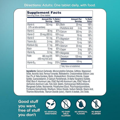 One A Day Women's Active Metabolism Daily Essential, Multivitamin for Women, Metabolism Support, Vitamins for Women with All 8 B-Vitamins, Vitamin D, Magnesium & More,120 Count