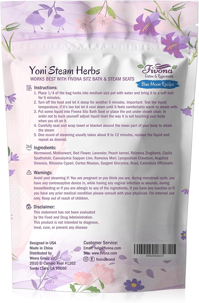 FIVONA Yoni Steam Kit 2 in 1 for Herbal V Steaming Sitz Bath Seat with Yoni Steam Herbs Bundle - at Home V-SPA Cleansing Set for Toilet Bowl - Detox and Rejuvenate with All-Natural Herbal Therapy