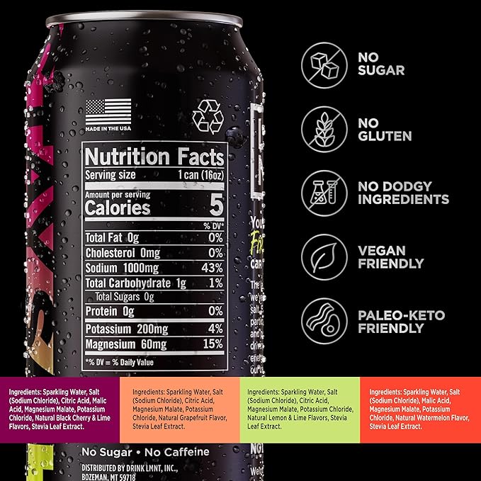 LMNT Sparkling Electrolyte Drink - Variety Pack | 12-Count