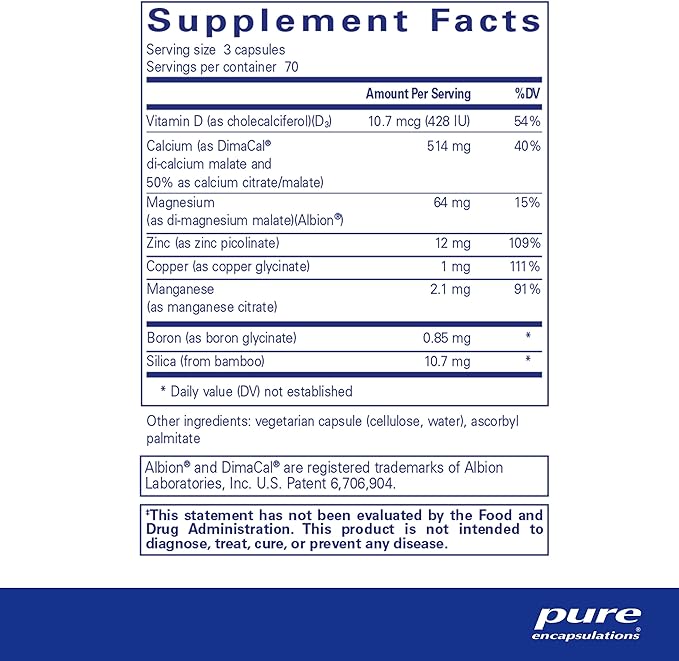 Pure Encapsulations OsteoBalance | Hypoallergenic Supplement to Promote Calcium Absorption and Enhance Healthy Bone Mineralization* | 210 Capsules