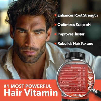 H5 Grow+ Hair Vitamin Supplement – Biotin, Ayurvedic Herbs & 5 Nutrient Groups for Hair Growth, Density & Strength | Best Hair Growth Supplement for Men and Women (Pack of 1) (1 Pack)