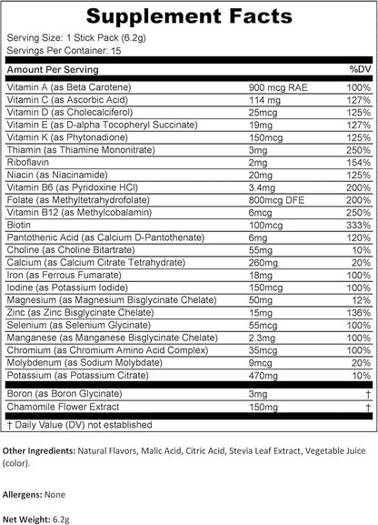 Prenatal+ Pre- & Post-Natal Supplement - Liquid Multivitamin Drink Mix - With Iron, Choline & Methylated Folate - Pregnancy Vitamins - 15 Packets - Summer Watermelon Flavor