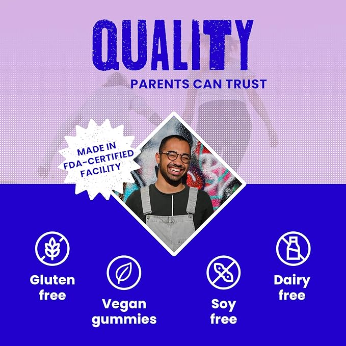 Immunity Gummies - All Natural, Vegan Immune Support for Kids & Teens - Echinacea, Vitamin C, Vitamin D3, Propolis and Elderberry Gummies - Berry Flavor - 60/ct