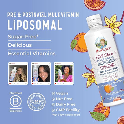 MaryRuth Organics Prenatal & Postnatal Multivitamin for Women | Sugar Free | Formulated for Pre-Conception, Pregnancy & Nursing | Prenatal Vitamins | Vegan | Non-GMO | Gluten Free | 30 Servings