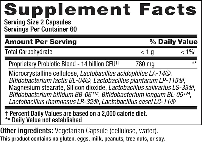 Nutrition Now PB 8 Probiotic Acidophilus for Life* Vegetarian Dietary Supplement for Men and Women, 120 Count (Pack of 2)