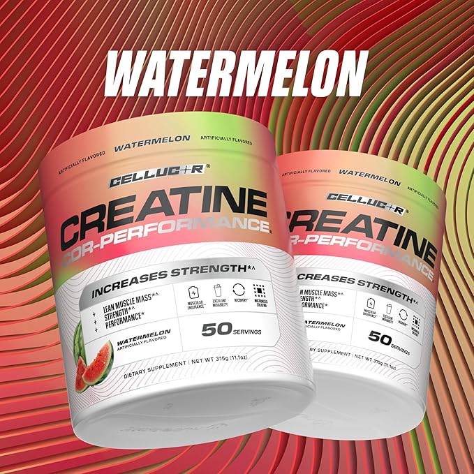 Cellucor Creatine Powder, Watermelon Flavor - Increases Strength, Lean Muscle Mass & Endurance, Micronized Creatine for Fast Absorption, 5g Creatine per Serving, 50 Servings