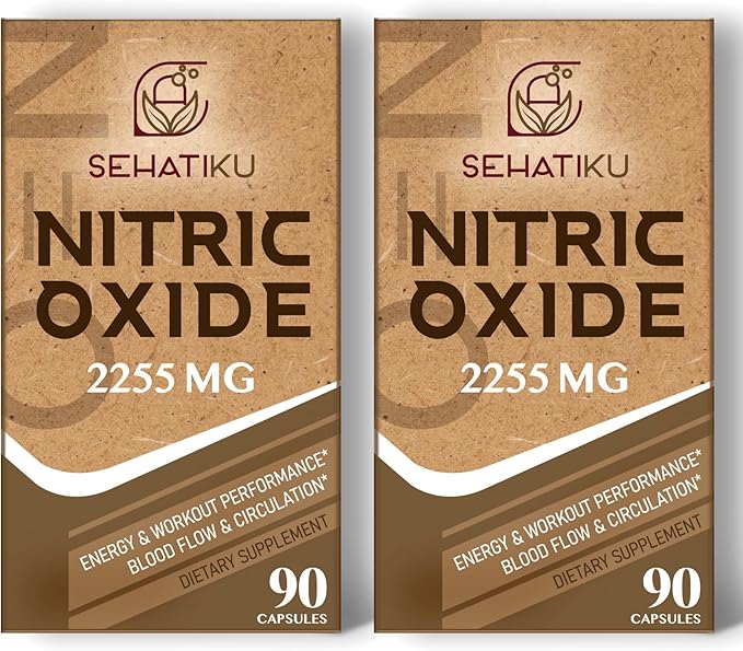 Nitric Oxide Supplement 2255 MG, Nitric Oxide Booster & 6-in-1 Phytonutrient Blend for Heart, Circulation, Immune - 90 Capsules (2 Bottle)