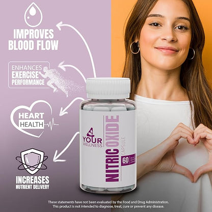 Nitric Oxide Supplement, Boosting Nitric Oxide Production and Blood Pressure, Gluten Free, Non-GMO, Kosher (60)