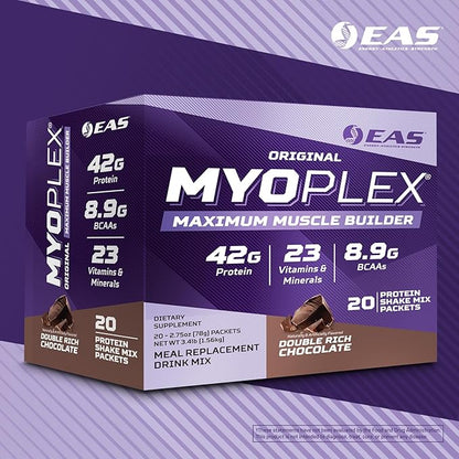 Original Myoplex Maximum Muscle Builder | Meal Replacement Protein Drink Mix | Quality Protein Blend | 42g Protein | 20 Individual Packets (Vanilla Ice Cream)