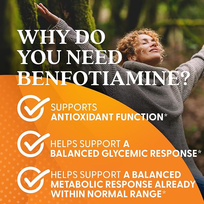 Doctor's Best Benfotiamine 300 with BenfoPure, Helps Maintain Healthy Glucose Metabolism, Non-GMO, Vegan, Gluten Free, Soy Free, 300 mg, 60 Veggie Caps