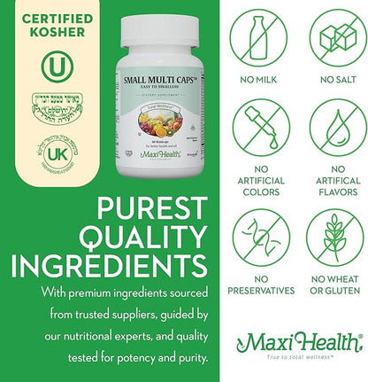 Maxi Health - Multivitamin for Women & Men - Daily Mens & Womens Vitamins with 30 Nutrients Including Iron, Zinc, Probiotics, Immune Support Vitamins & More - Easy to Swallow Maxicaps, 60 Capsules