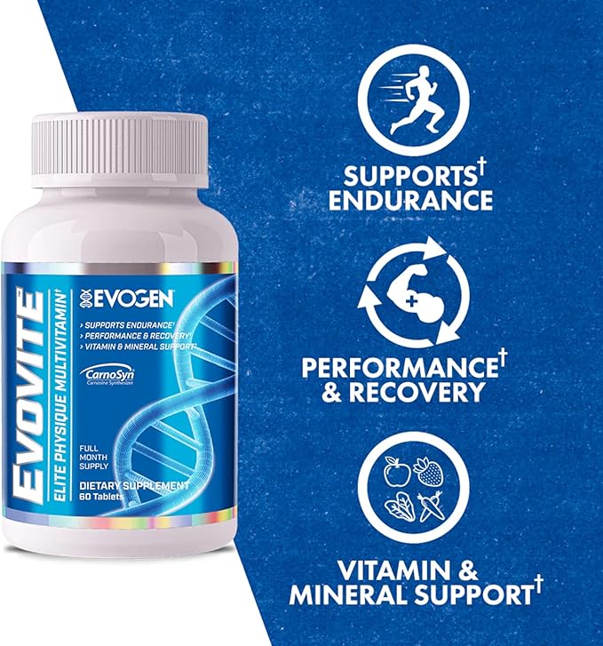 Evogen Evovite | Immune Boosting Elite Sport Multivitamin with Beta-Alanine & Curcumin | 30 Day Supply