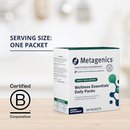 Metagenics Wellness Essentials Daily Packs - 30 Daily Multivitamin Packs - Heart Health Support* - with Vitamin A, C, D, E - Omega-3 Fatty Acids - Non-GMO & Gluten Free - 30 Packets