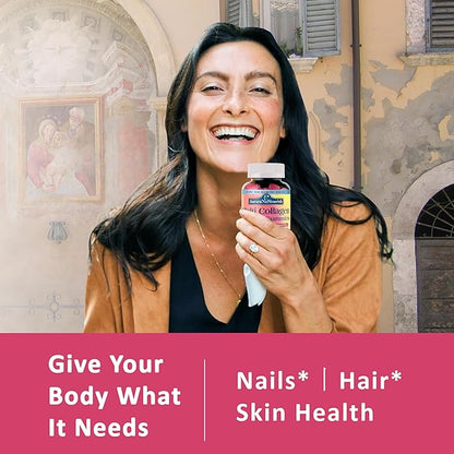 Multi Collagen Peptides Gummies, Sugar Free Hydrolyzed 5000mg Protein丨Type I,II,III,V,X with Biotin Hyaluronic Acid Vitamin C A D B6 B12 L-Glutathione for Skin Hair Nail Joint Bone -Strawberry Gummies