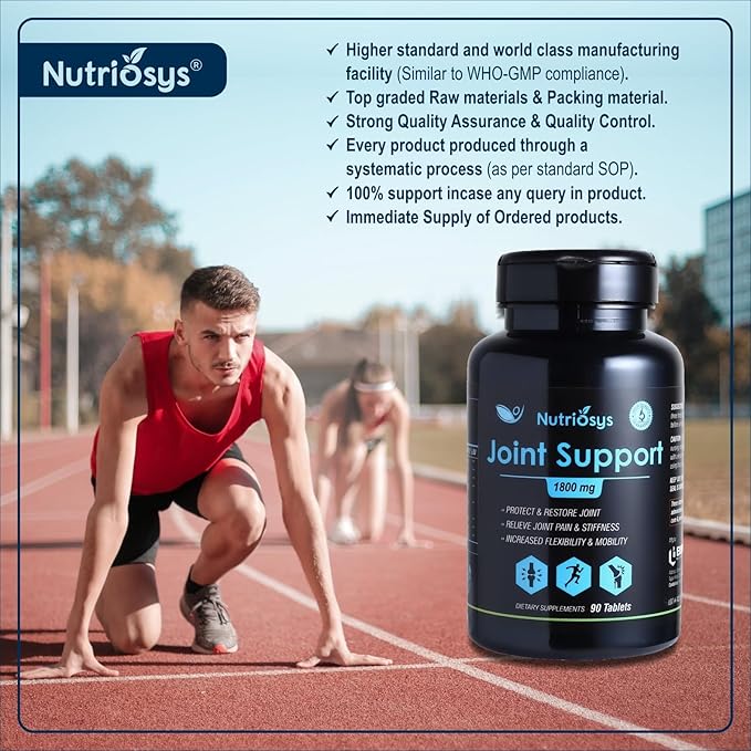 Joint Support 1800mg 90 Tablets, Dietary Supplement for Healthy System, Vitamin Tablets for Men, Women and Adults, Multivitamins Tablets for Joint & Bone Support, Vitamin Supplements.