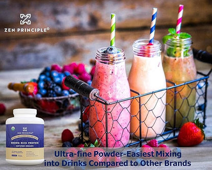 Zen Principle Organic Brown Rice Protein 6 LB. USDA Certified Organic. Unflavored. Non-GMO. Vegan.