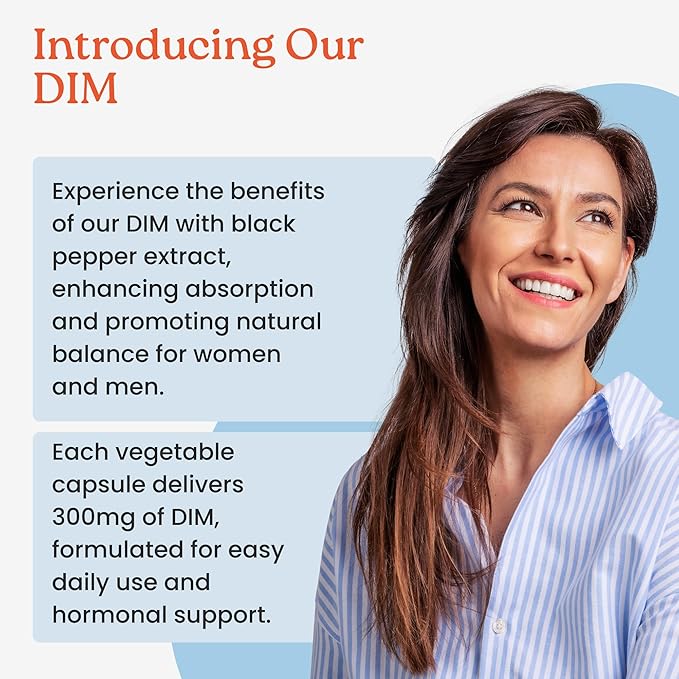 NewLife Naturals DIM Supplement 300mg, Women & Men - Hormonal Acne Pills, Menopause Relief | Healthy Estrogen Level | Hormonal Balance - 120Day Supply