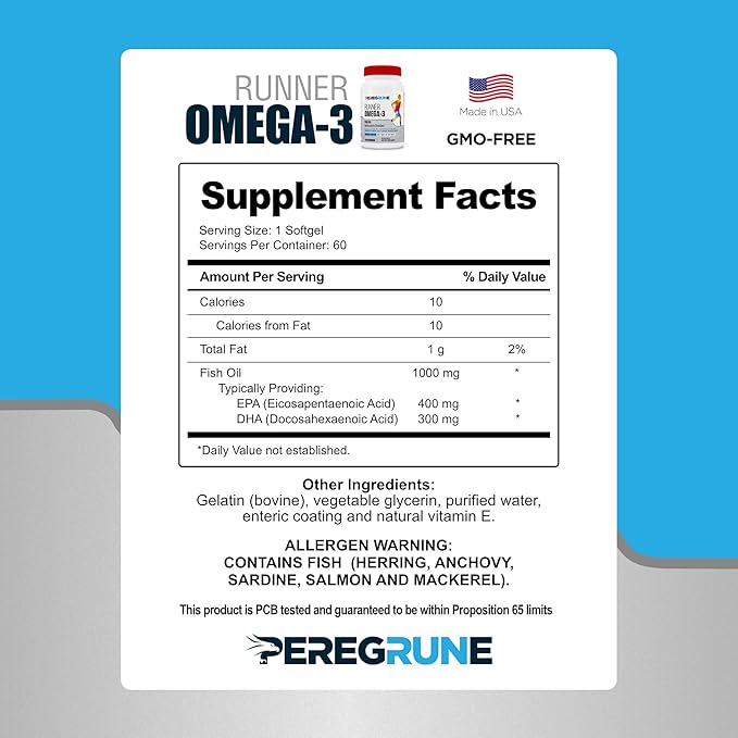 Runner Multivitamin, Omega-3 Fish Oil, Joint Supplement (1 Month - 60 Tablets, 60 Softgels, 90 Capsules)