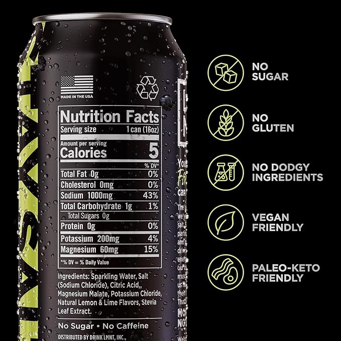 LMNT Sparkling Electrolyte Drink - Citrus Salt | 12-Count