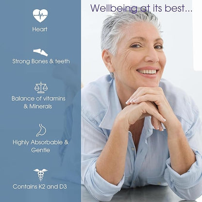 Calcium Supplement for Women & Men - Calcium Citrate & Hydroxyapatite + Vitamin D3 K2 Magnesium Zinc & More for Complete Bone Health, 180 Tablets