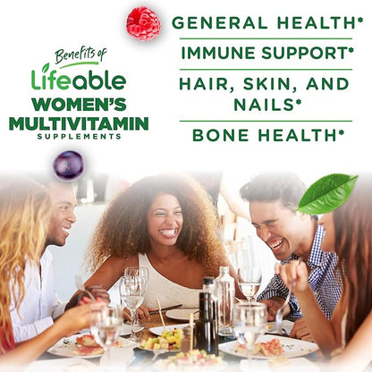 Lifeable Womens Multivitamin Gummy | with Vitamin A, C, D, E, Niacin, B6, Folate, B12, Biotin, Pantothenic Acid, Iodine, Zinc | Great Tasting Multivitamin for Women Gummies | 90 Gummies