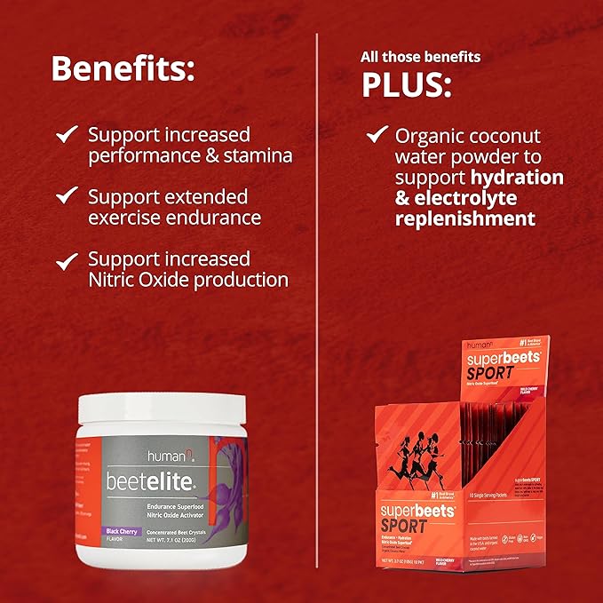 humanN SuperBeets Pre Workout Powder – Caffeine Free – Nitric Oxide Supplement – Creatine & Stimulant Free – Wild Cherry Flavor, 10 Count Packets