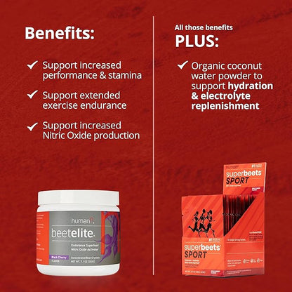 humanN SuperBeets Pre Workout Powder – Caffeine Free – Nitric Oxide Supplement – Creatine & Stimulant Free – Wild Cherry Flavor, 10 Count Packets