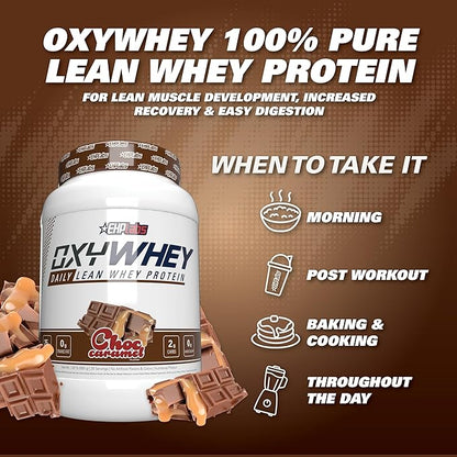 EHP Labs OxyWhey Whey Protein Powder - 25g of Whey Isolate Protein Powder, Meal Replacement Shake, Sugar Free Protein Powder - 25 Serves (Chocolate Caramel)
