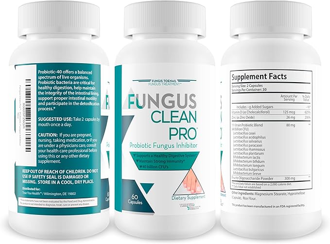 Fungus Clean Pro - Probiotic Fungus Inhibitor - Fight off fungus from the inside out with this powerful fungus defense probiotic - By Fungis Toenail Fungus Treatment - Protect your body from fungus